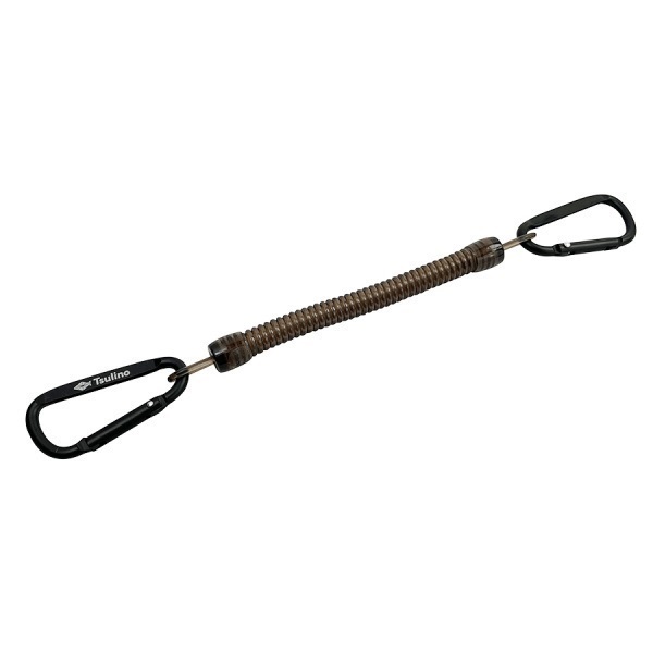 Wカラビナ付きスプリングコード